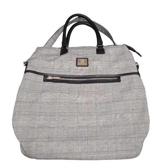 Anne Klein AK Travel Bag Glen Plaid Top Zip Overnight  Weekender Luggage - Picture 3 of 11